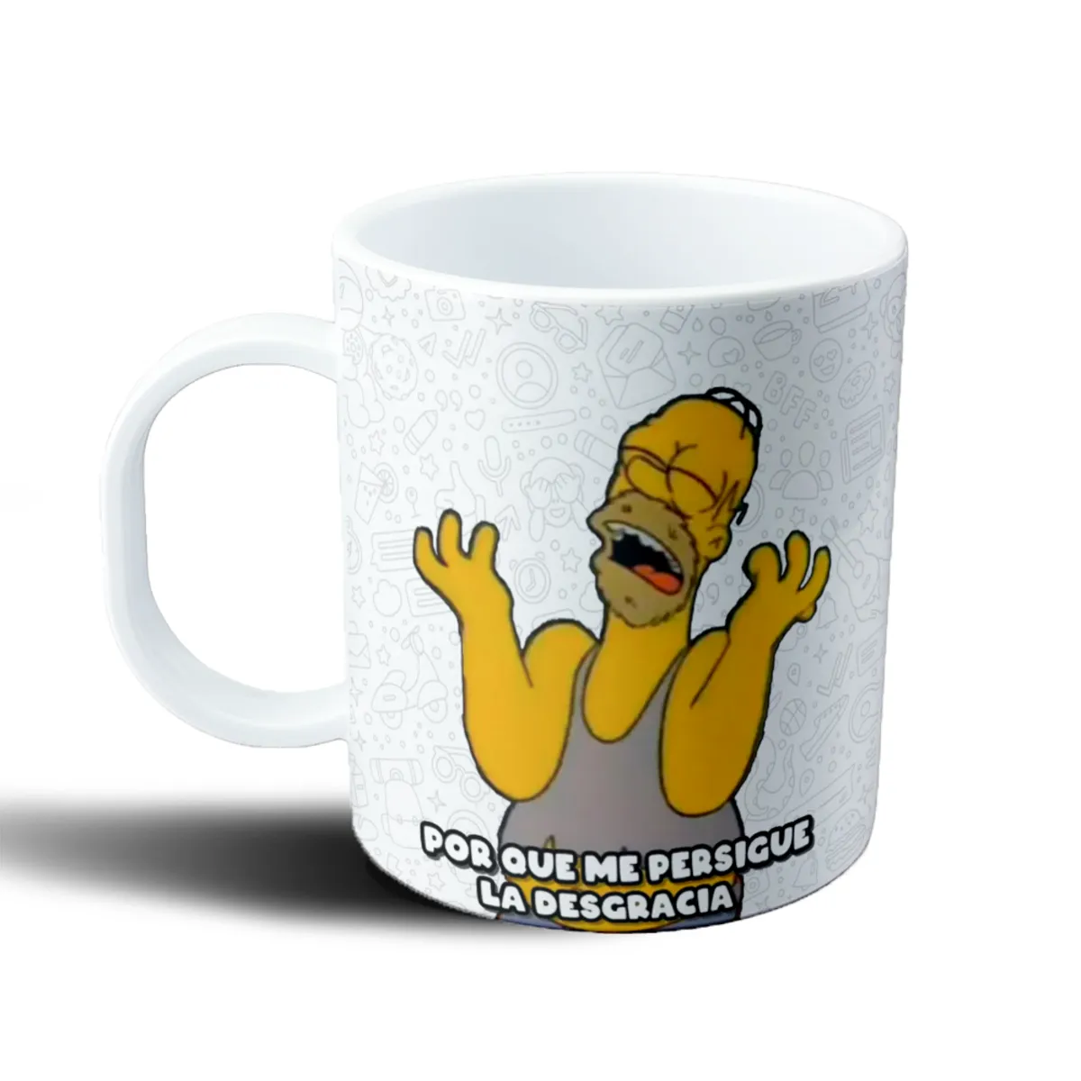 Taza de Plástico Los Simpson Homer Por qué me persigue la desgracia - vista 2