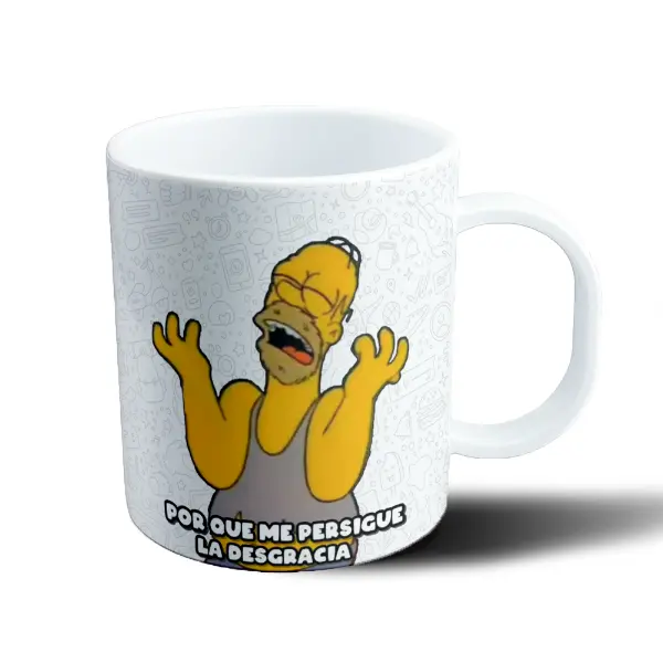 Taza de Plástico Los Simpson Homer Por qué me persigue la desgracia