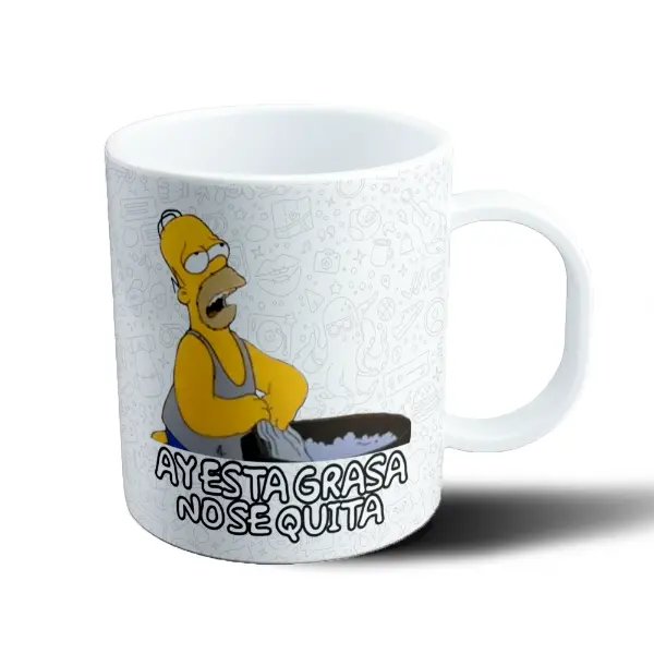 Taza de Plástico Los Simpson Homero Ay Esta Grasa No Se Quita