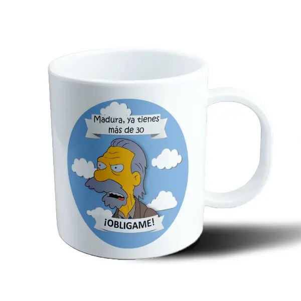 Taza de Plástico Los Simpson Abe Simpson Madura Ya Tienes Más de 30