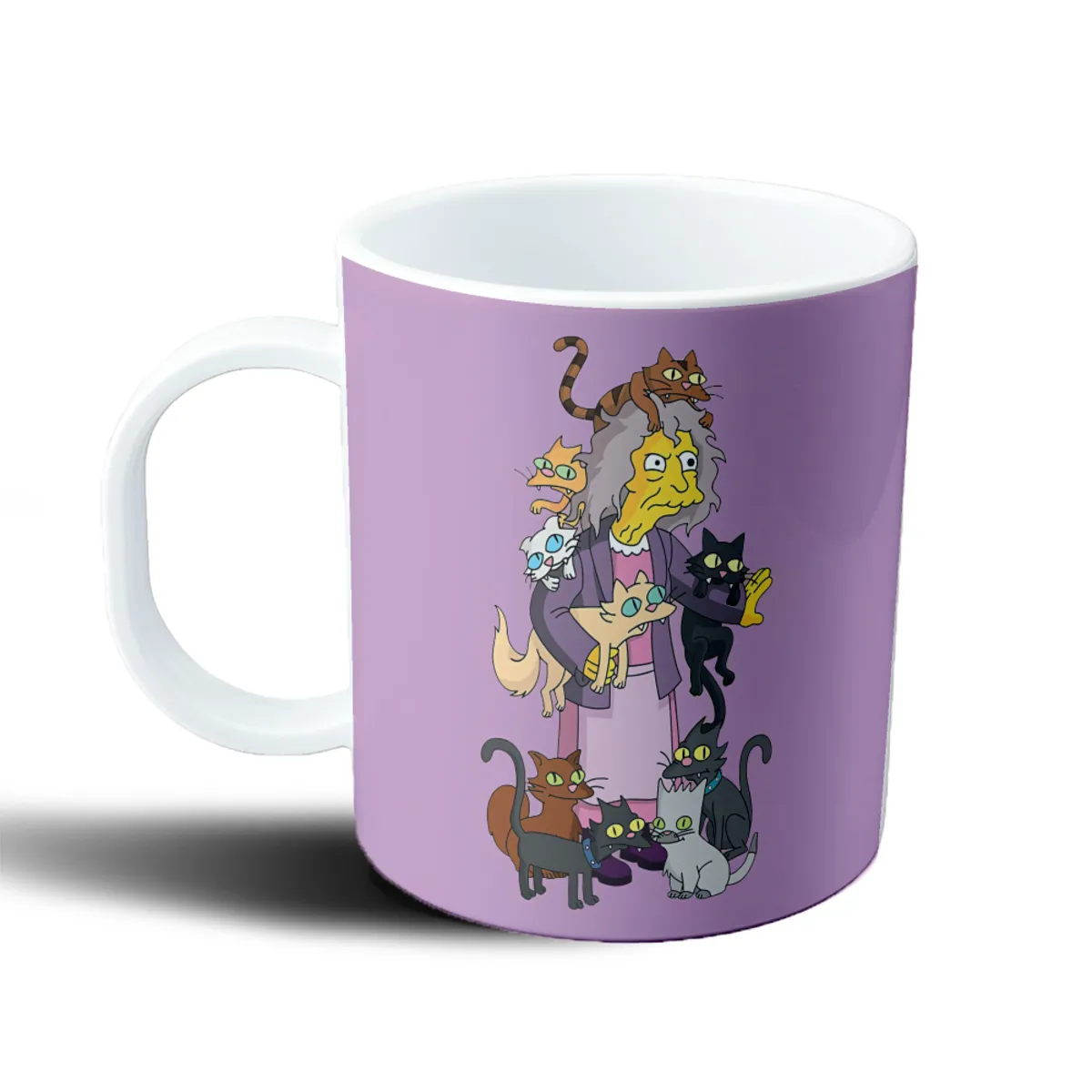 Taza de Plástico Los Simpson Loca de los gatos - vista 2