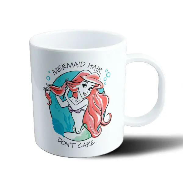 Taza de Plástico La Sirenita Ariel Mermaid Hair Don't Care