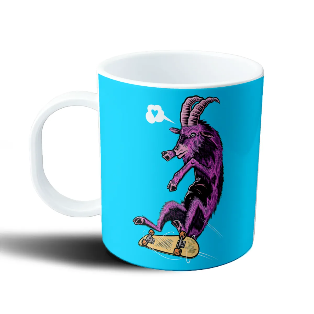Taza de Plástico Cabra Skater Violeta en Patineta - vista 2