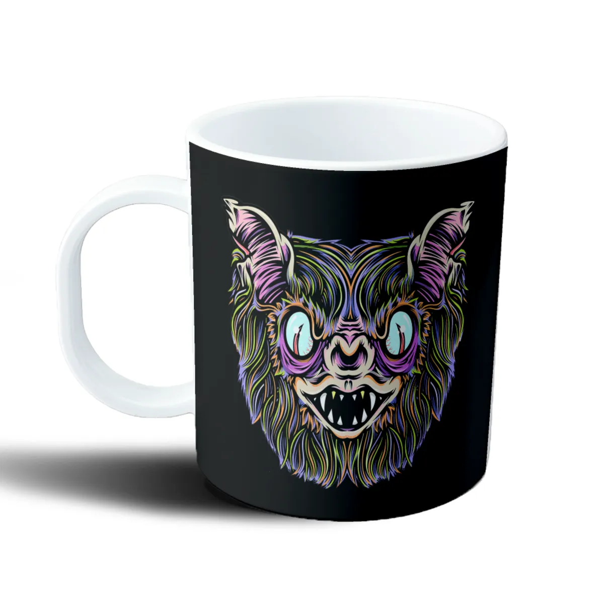 Taza de Plástico Skate Murciélago Monstruo Neón - vista 2