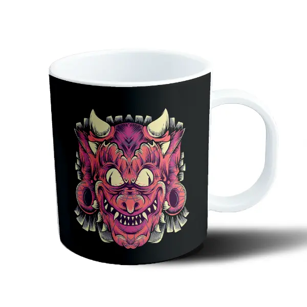 Taza de Plástico Oni Rosa Monstruo Japonés
