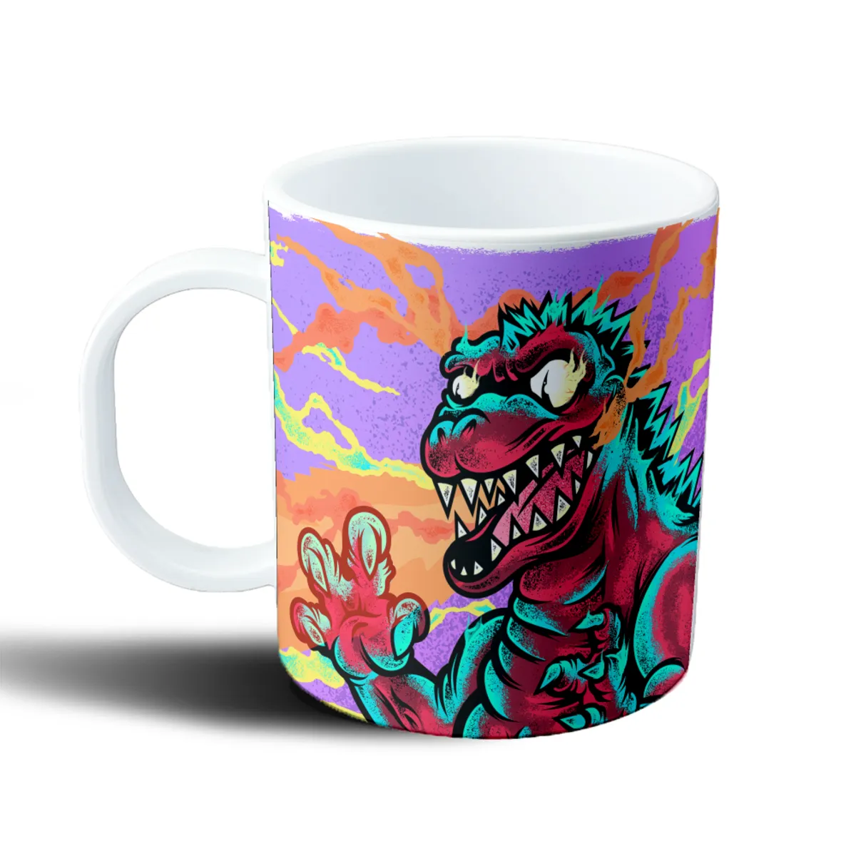 Taza de Plástico Skate Kaiju Pop Art Neón - vista 2