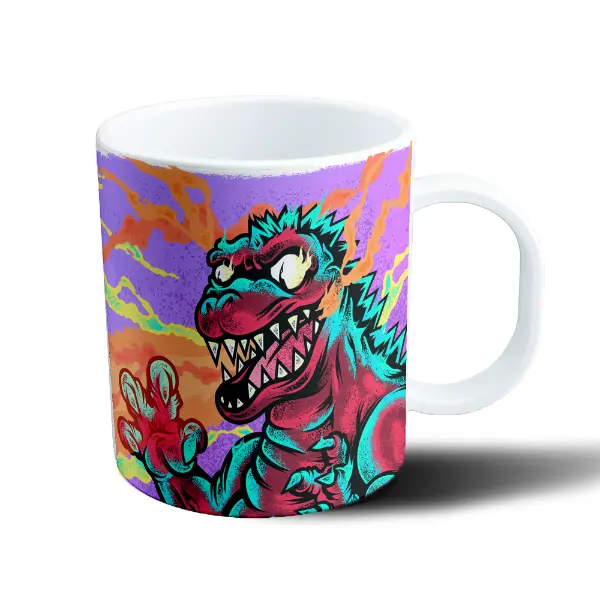 Taza de Plástico Skate Kaiju Pop Art Neón
