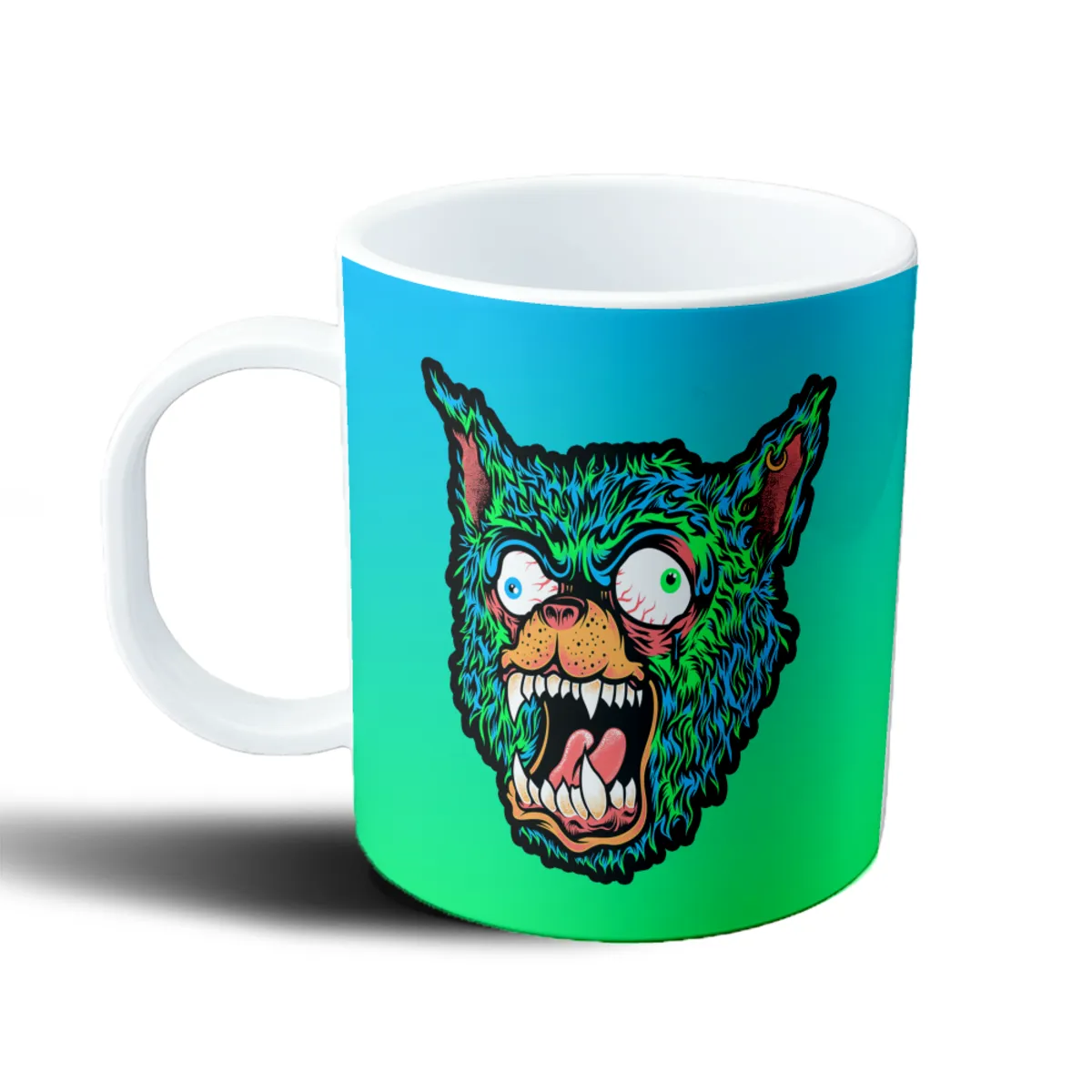 Taza de Plástico Skate Gato Monstruo Verde Ojos Saltones - vista 2