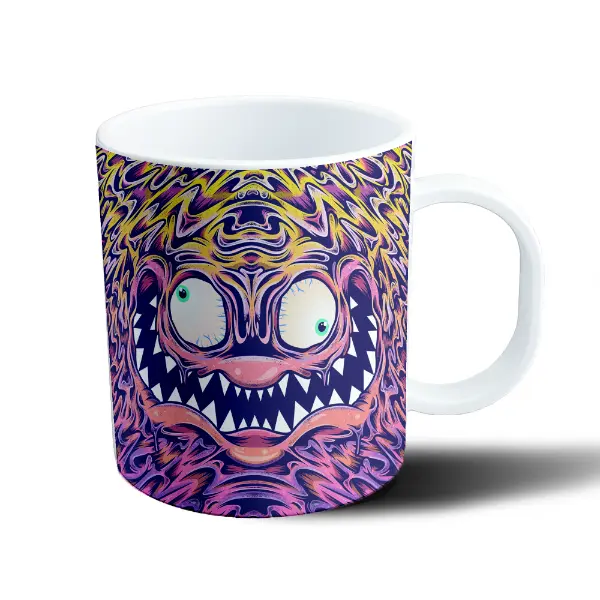 Taza de Plástico Monstruo Psicodélico Ojos Saltones