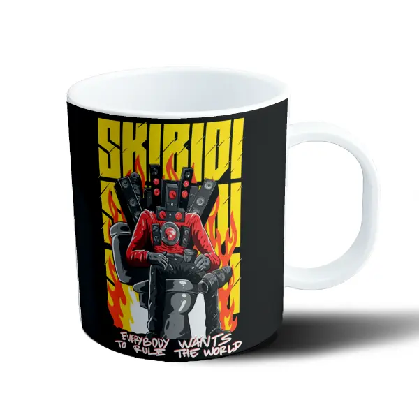 Taza de Plástico Skibidi Toilet Speakerman en el Trono