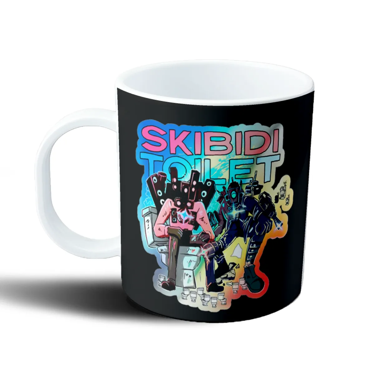 Taza de Plástico Skibidi Toilet Personajes en Batalla - vista 2