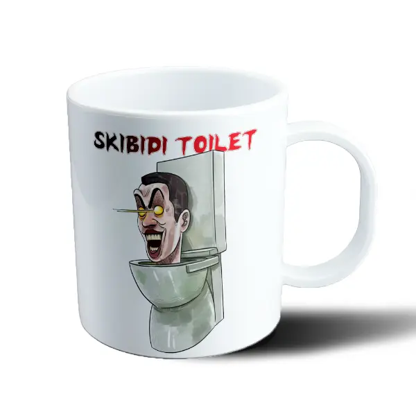 Taza de Plástico Skibidi Toilet Cabeza Humana en Inodoro