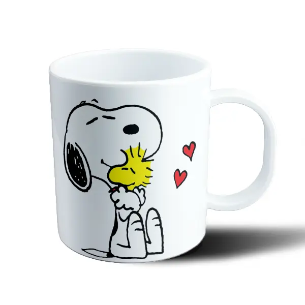 Taza de Plástico Snoopy abrazando a Woodstock