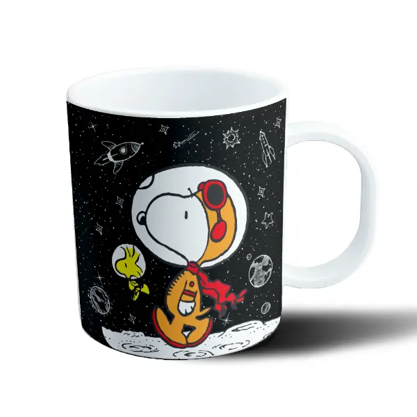 Taza de Plástico Snoopy Astronauta en la Luna con Woodstock