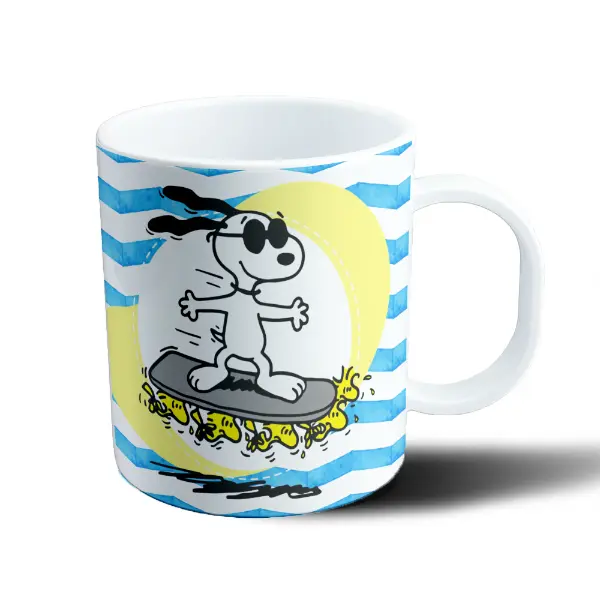 Taza de Plástico Snoopy Surfista con Woodstock