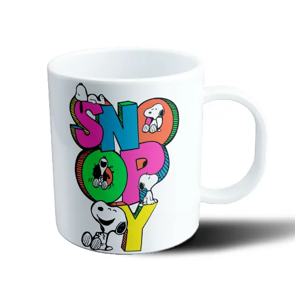 Taza de Plástico Snoopy Letras Coloridas