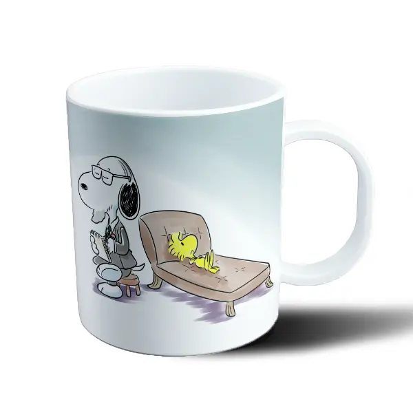 Taza de Plástico Snoopy Psicólogo con Woodstock