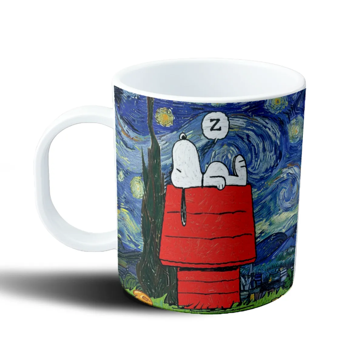 Taza de Plástico Snoopy La noche estrellada Van Gogh - vista 2