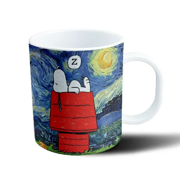 Taza de Plástico Snoopy La noche estrellada Van Gogh