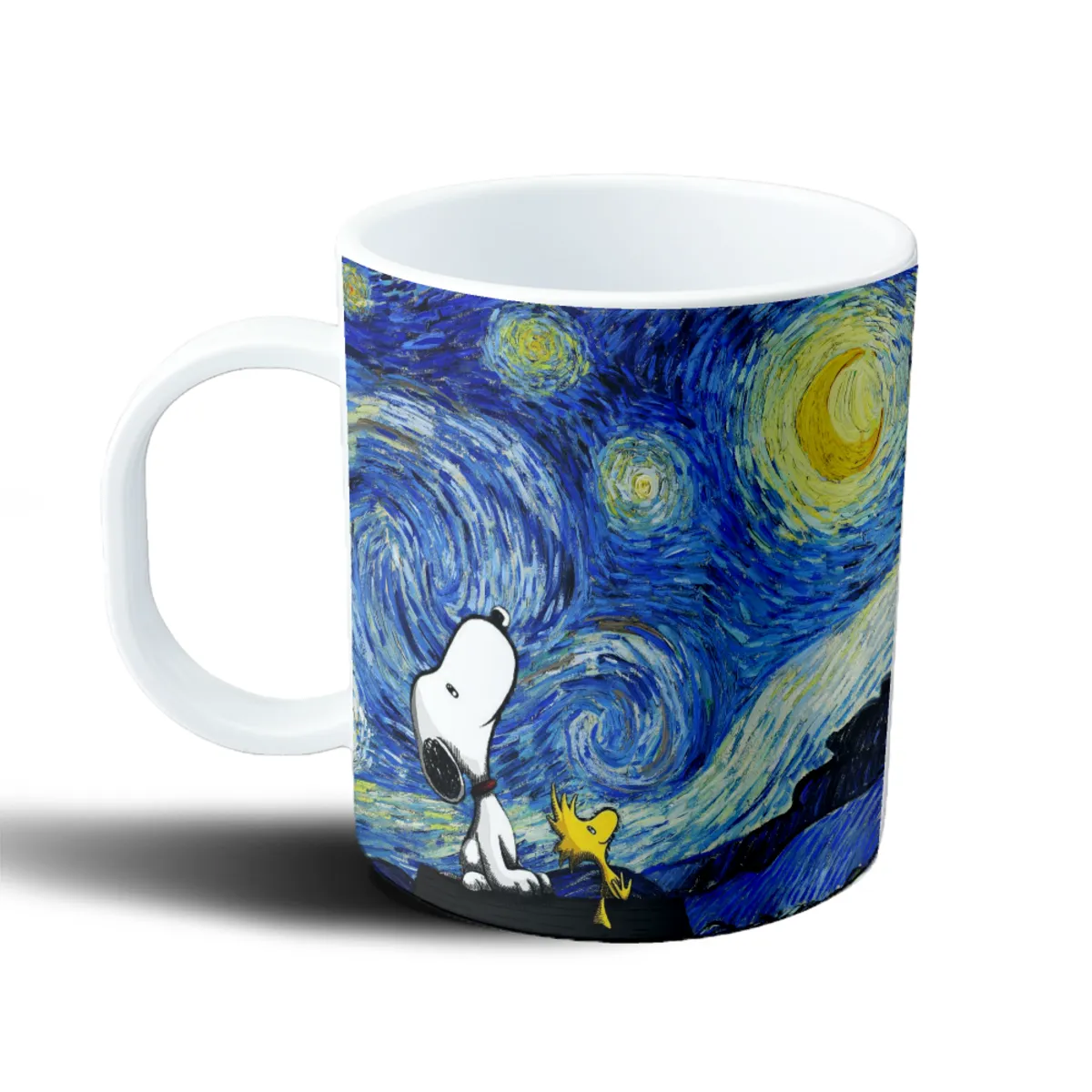 Taza de Plástico Snoopy y Woodstock La Noche Estrellada Van Gogh - vista 2