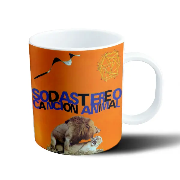 Taza de Plástico Soda Stereo Canción Animal Leones