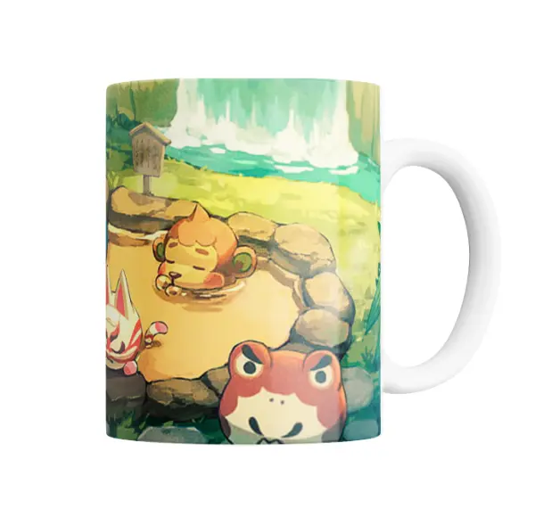 Taza de Cerámica Animal Crossing Aldeanos en el Arroyo