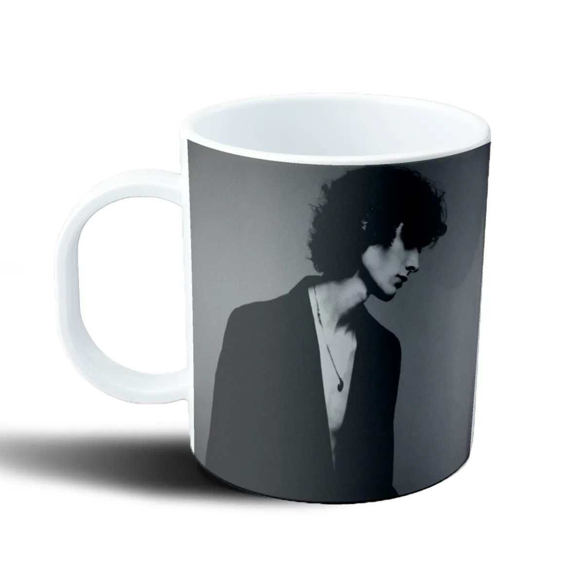 Taza de Plástico Sombr Retrato en Blanco y Negro - vista 2