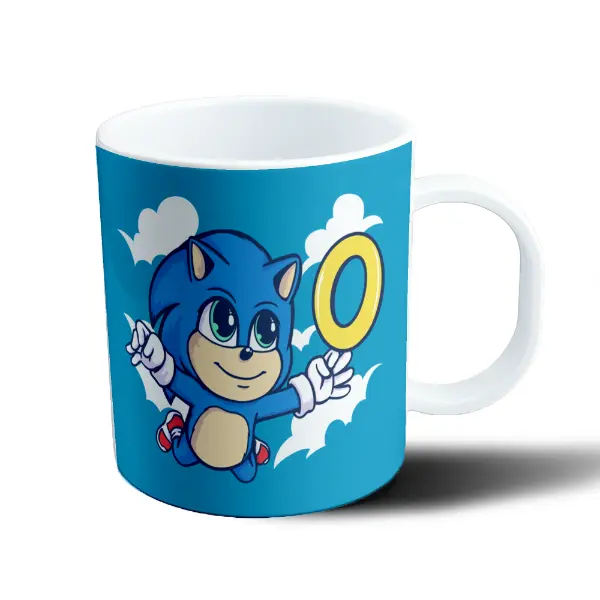 Taza de Plástico Sonic Chibi con Anillo