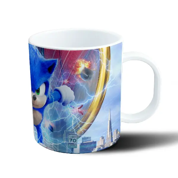 Taza de Plástico Sonic Velocidad y Rayos