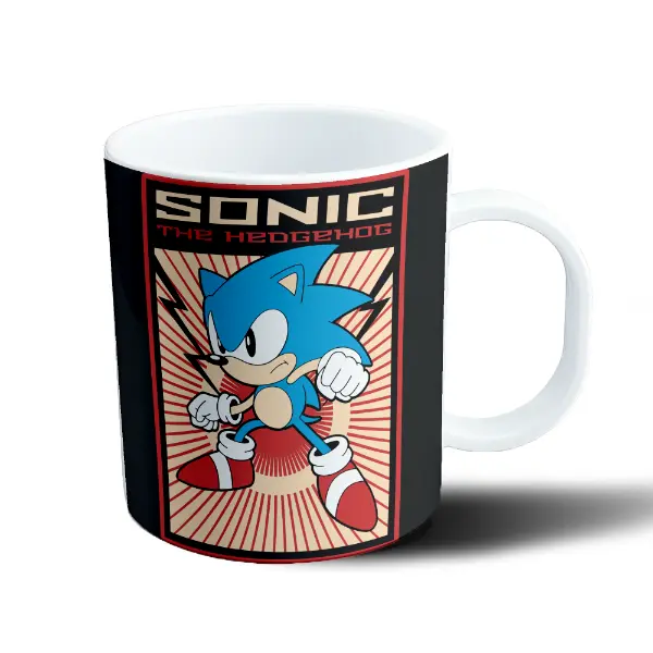 Taza de Plástico Sonic the Hedgehog Poster Retro