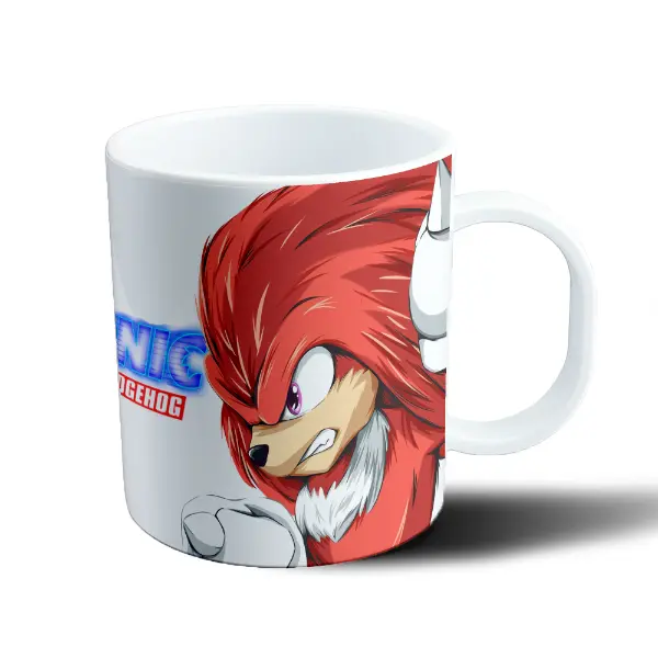 Taza de Plástico Sonic Knuckles Mirada Furiosa
