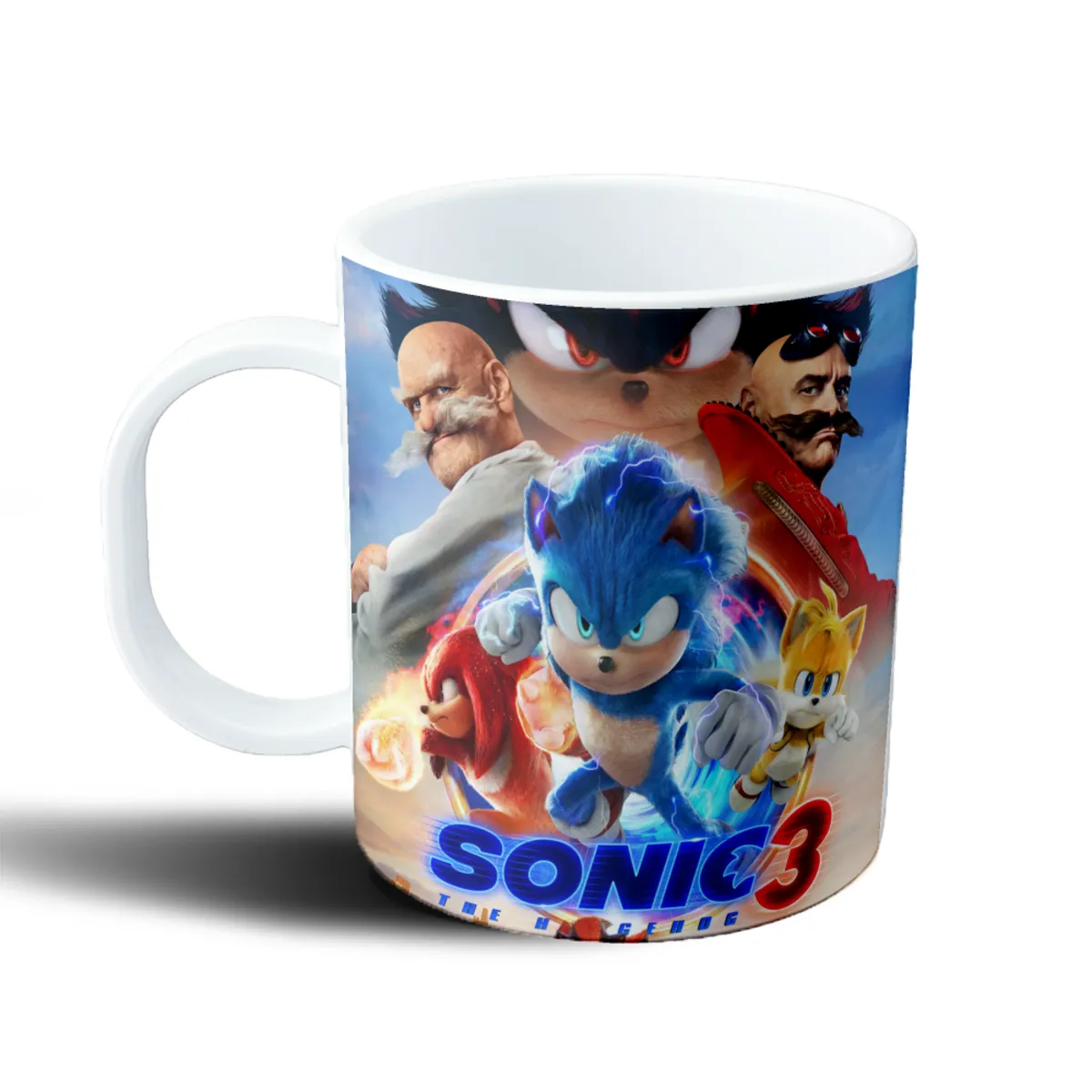 Taza de Plástico Sonic 3 la Película Sonic Shadow Eggman Knuckles Tails - vista 2
