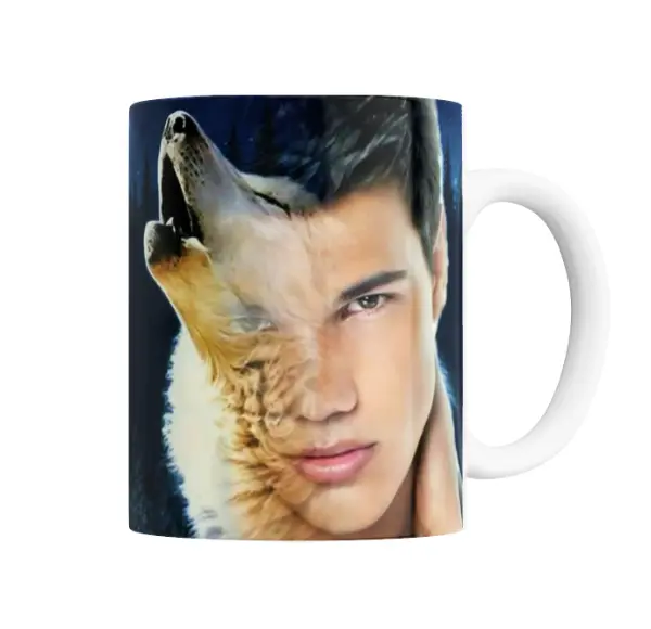 Taza de Cerámica Crepúsculo Hombre Lobo Aullido
