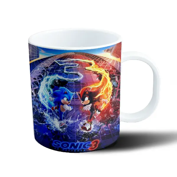 Taza de Plástico Sonic 3 La Película Sonic y Shadow