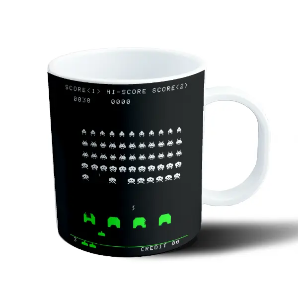 Taza de Plástico Space Invaders Pantalla Arcade