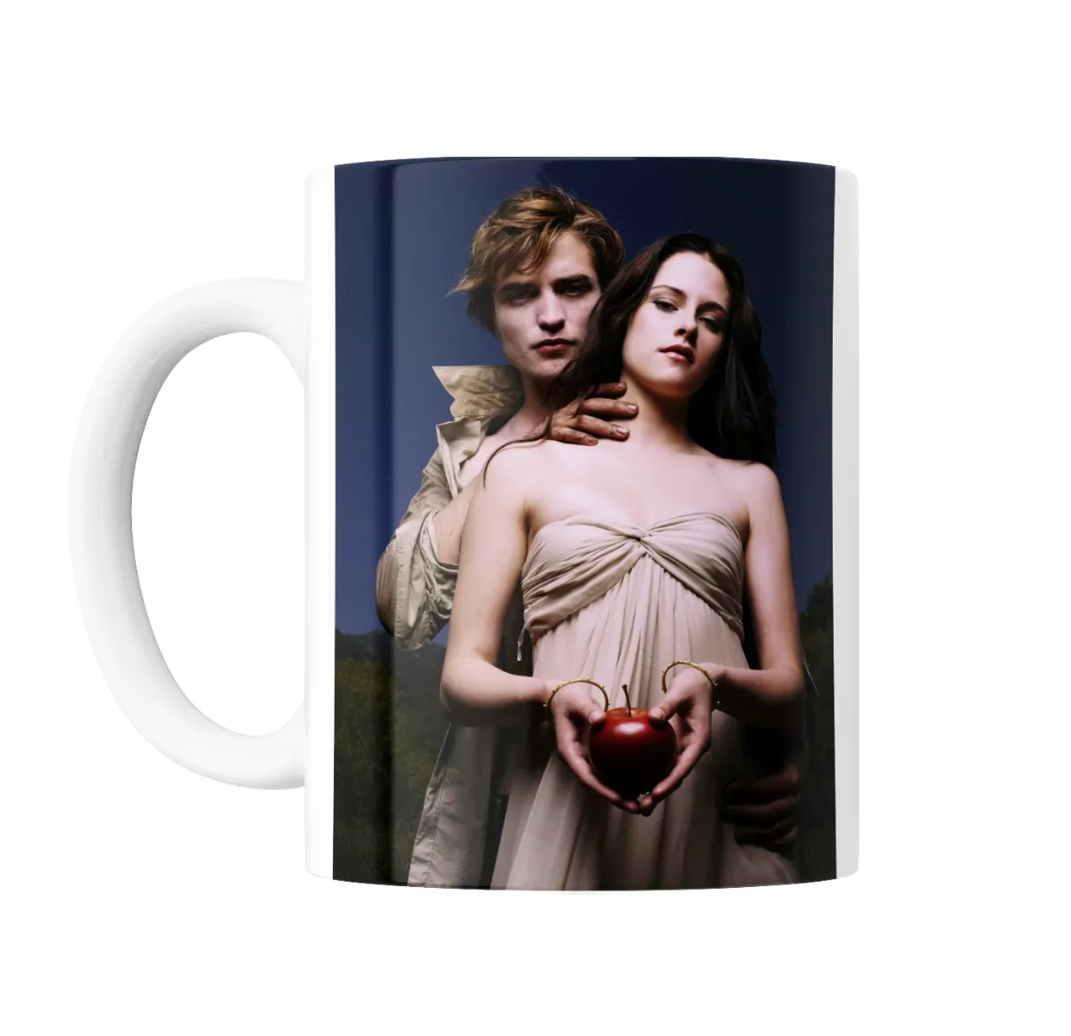 Taza de Cerámica Crepúsculo Pareja con Manzana Roja - vista 2