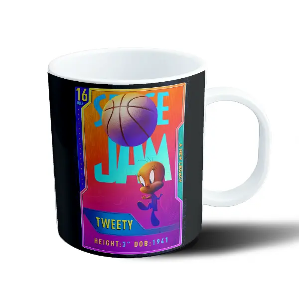 Taza de Plástico Space Jam Tweety Carta Coleccionable