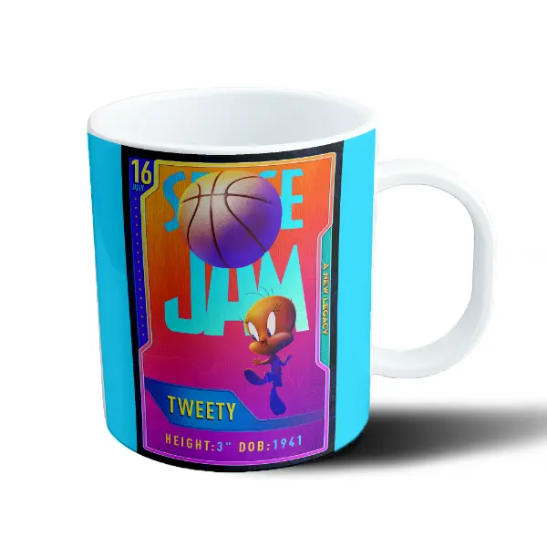 Taza de Plástico Space Jam Tweety Carta Coleccionable