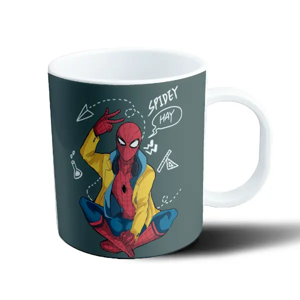 Taza de Plástico Spiderman Hoodie Spidey Dibujo Estudiante