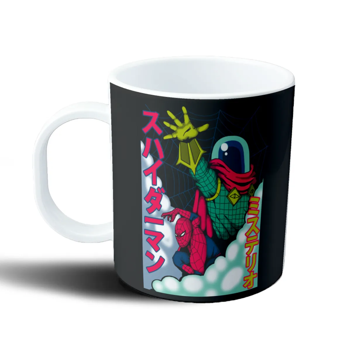 Taza de Plástico Spiderman Japón Spider-Man y Mysterio en estilo manga - vista 2