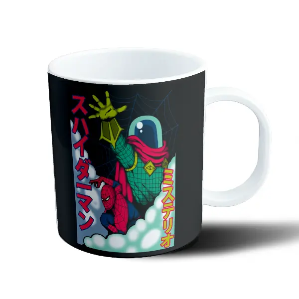 Taza de Plástico Spiderman Japón Spider-Man y Mysterio en estilo manga