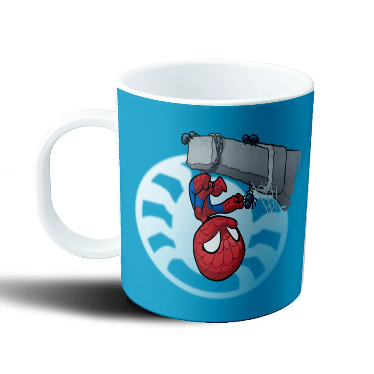 Taza de Plástico Spiderman chibi colgado de telaraña - vista 2