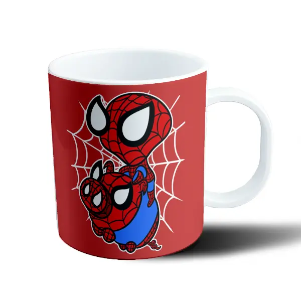 Taza de Plástico Spiderman Chibi Doble