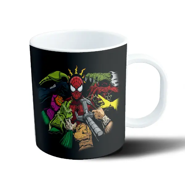 Taza de Plástico Spiderman Vs Villanos Halloween