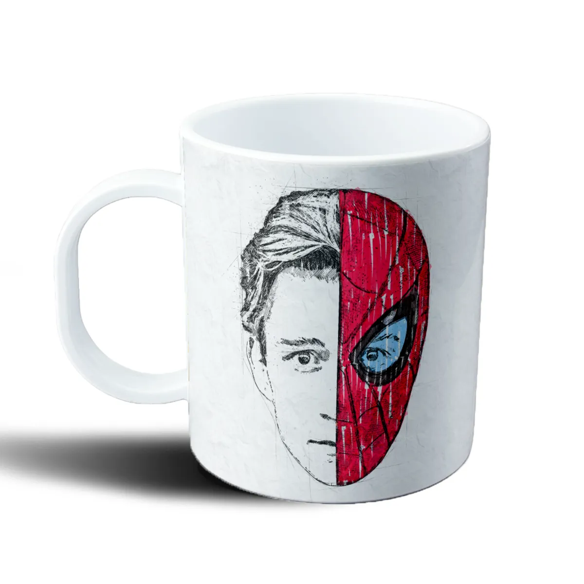 Taza de Plástico Spiderman No Way Home Peter Parker Rostro y Máscara - vista 2