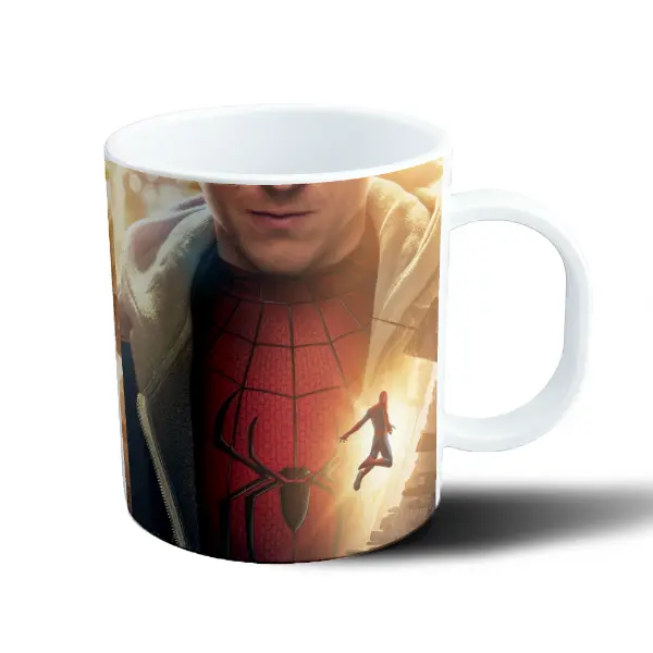 Taza de Plástico Spiderman Traje Rojo y Negro Chaqueta