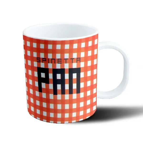 Taza de Plástico Spinetta Pan Cuadrillé Naranja