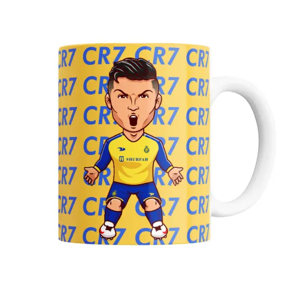 Taza de Cerámica Cristiano Ronaldo CR7 Al Nassr Chibi