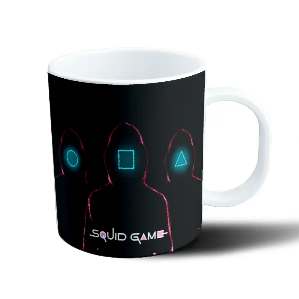 Taza de Plástico Squid Game Figuras Geométricas Neón