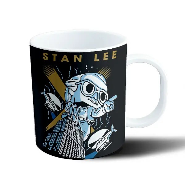 Taza de Plástico Stan Lee Rascacielos y Helicópteros